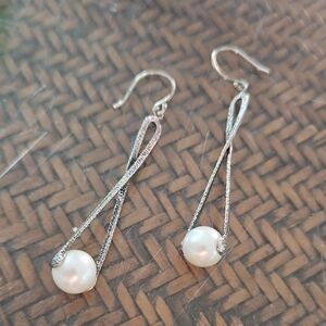 Silpada Sterling And Pearl Earrings